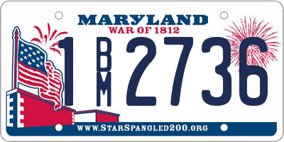MD license plate 1BM2736