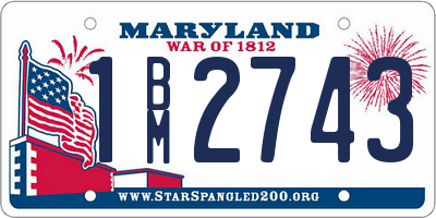 MD license plate 1BM2743