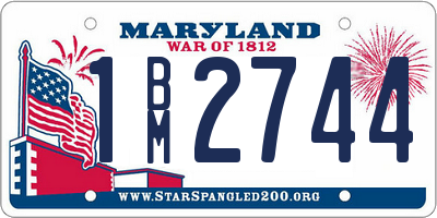MD license plate 1BM2744