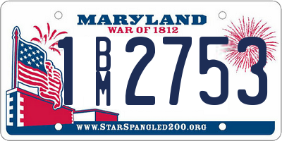 MD license plate 1BM2753