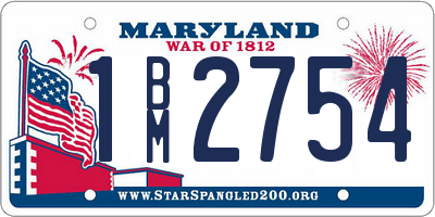 MD license plate 1BM2754