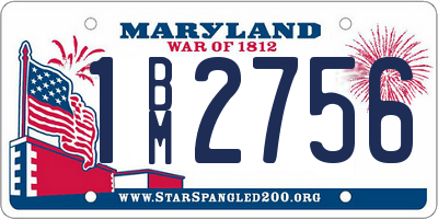 MD license plate 1BM2756