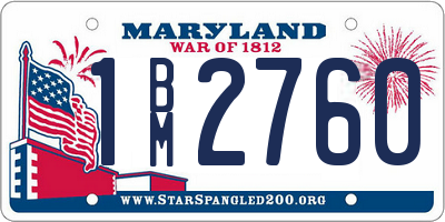 MD license plate 1BM2760