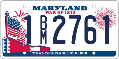 MD license plate 1BM2761