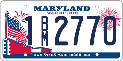 MD license plate 1BM2770