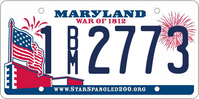MD license plate 1BM2773