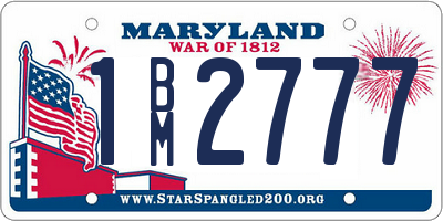 MD license plate 1BM2777