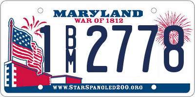 MD license plate 1BM2778