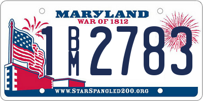 MD license plate 1BM2783