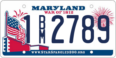 MD license plate 1BM2789