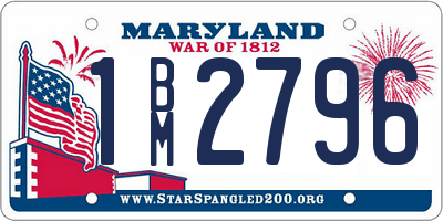 MD license plate 1BM2796
