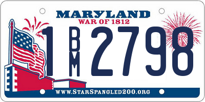 MD license plate 1BM2798