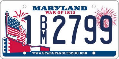 MD license plate 1BM2799