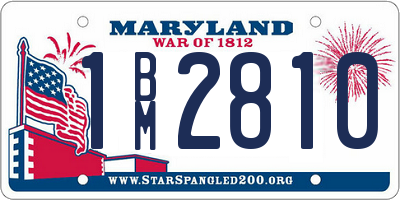 MD license plate 1BM2810