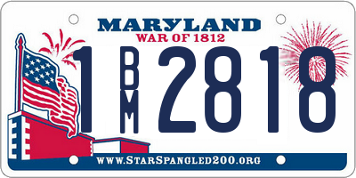 MD license plate 1BM2818