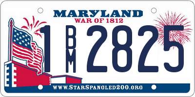 MD license plate 1BM2825