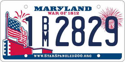 MD license plate 1BM2829
