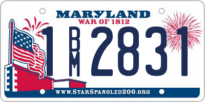 MD license plate 1BM2831