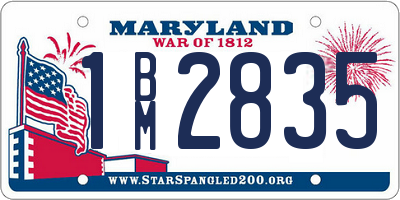 MD license plate 1BM2835