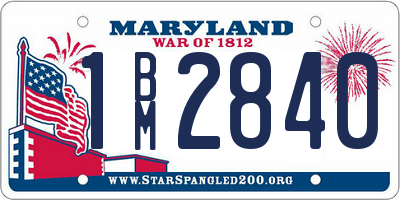 MD license plate 1BM2840