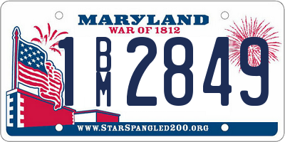 MD license plate 1BM2849