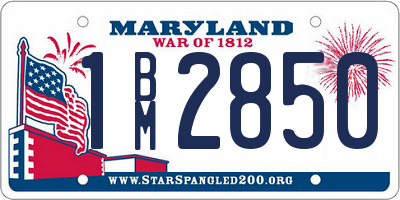 MD license plate 1BM2850