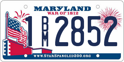MD license plate 1BM2852
