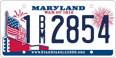 MD license plate 1BM2854