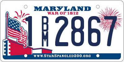 MD license plate 1BM2867