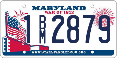 MD license plate 1BM2879