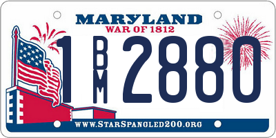 MD license plate 1BM2880