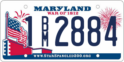 MD license plate 1BM2884