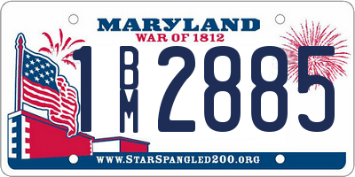 MD license plate 1BM2885