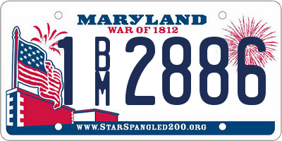MD license plate 1BM2886