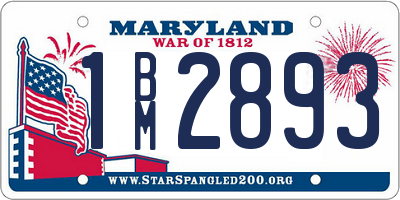 MD license plate 1BM2893
