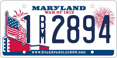 MD license plate 1BM2894