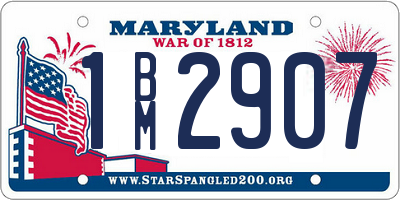 MD license plate 1BM2907