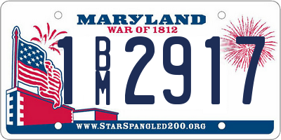 MD license plate 1BM2917