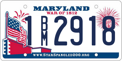 MD license plate 1BM2918