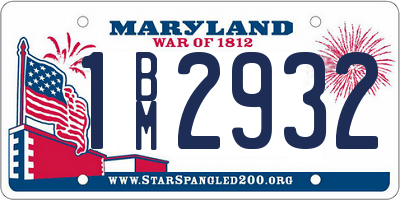 MD license plate 1BM2932