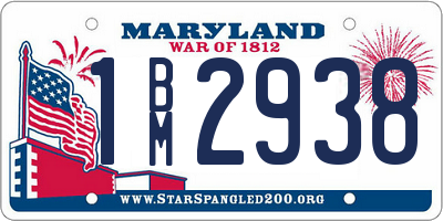 MD license plate 1BM2938