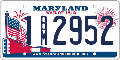 MD license plate 1BM2952