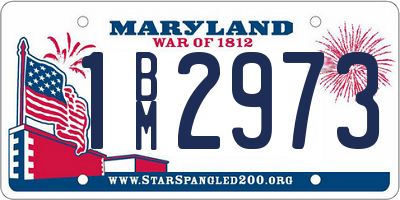 MD license plate 1BM2973