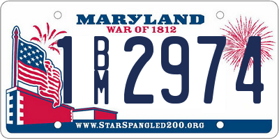 MD license plate 1BM2974