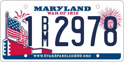 MD license plate 1BM2978