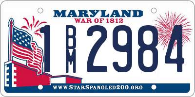 MD license plate 1BM2984