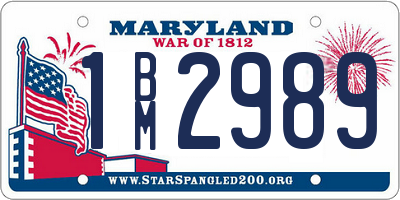 MD license plate 1BM2989