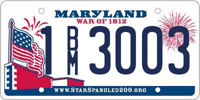 MD license plate 1BM3003