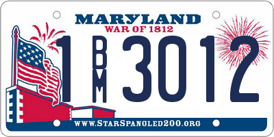 MD license plate 1BM3012