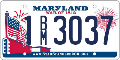 MD license plate 1BM3037